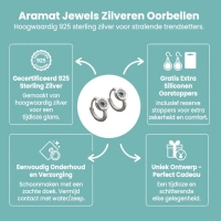 Zilveren Oorringetjes met Blauwe en Transparante Zirkonia -