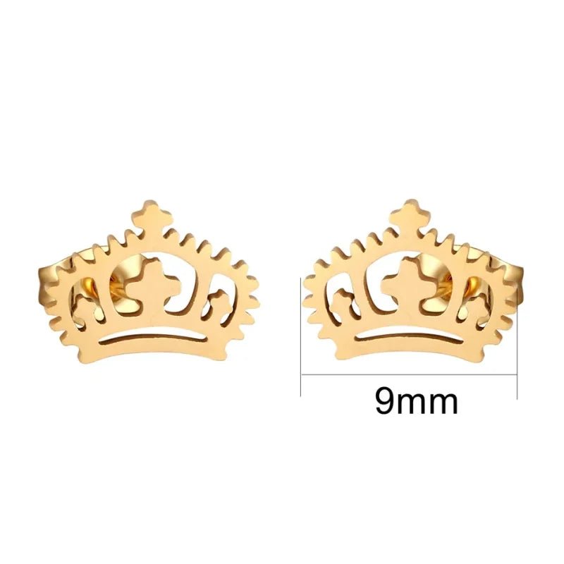 Gouden Stalen Kroontje Oorbellen | Cadeau Idee -