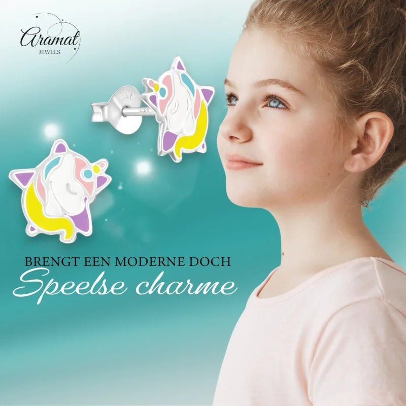 Zilveren Unicorn Oorbellen - Ster & Eenhoorn -