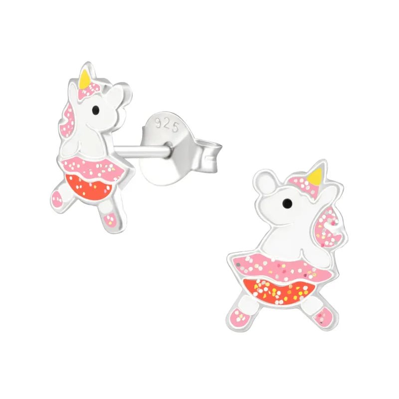 Unieke Zilveren Unicorn Oorbellen - Dansende Eenhoorn -