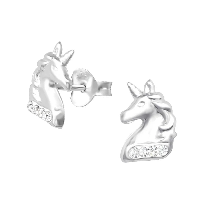 Unieke Zilveren Unicorn Oorbellen - Tijdloos & Stralend -