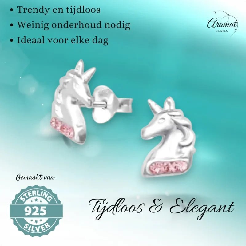 Unieke Zilveren Unicorn Oorbellen - Tijdloos & Elegant -