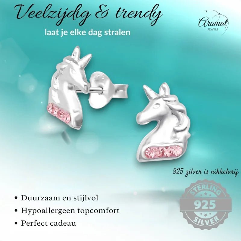 Unieke Zilveren Unicorn Oorbellen - Tijdloos & Elegant -