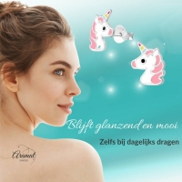 Unieke Zilveren Unicorn Oorbellen - Eenhoorn Thema -
