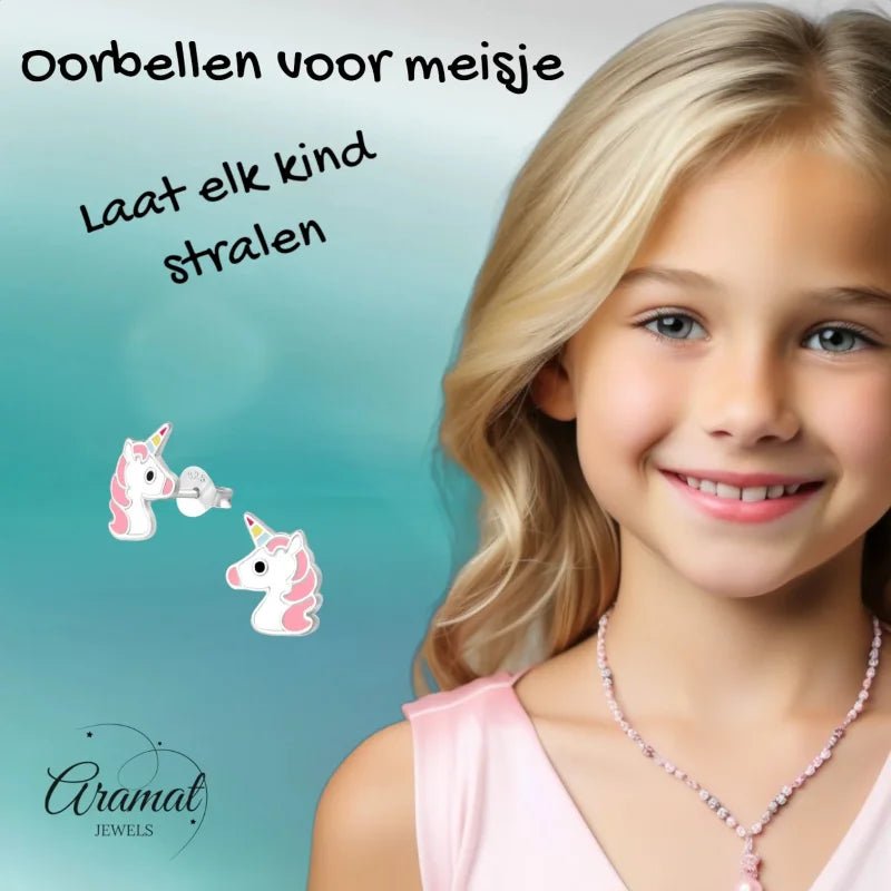Unieke Zilveren Unicorn Oorbellen - Eenhoorn Thema -