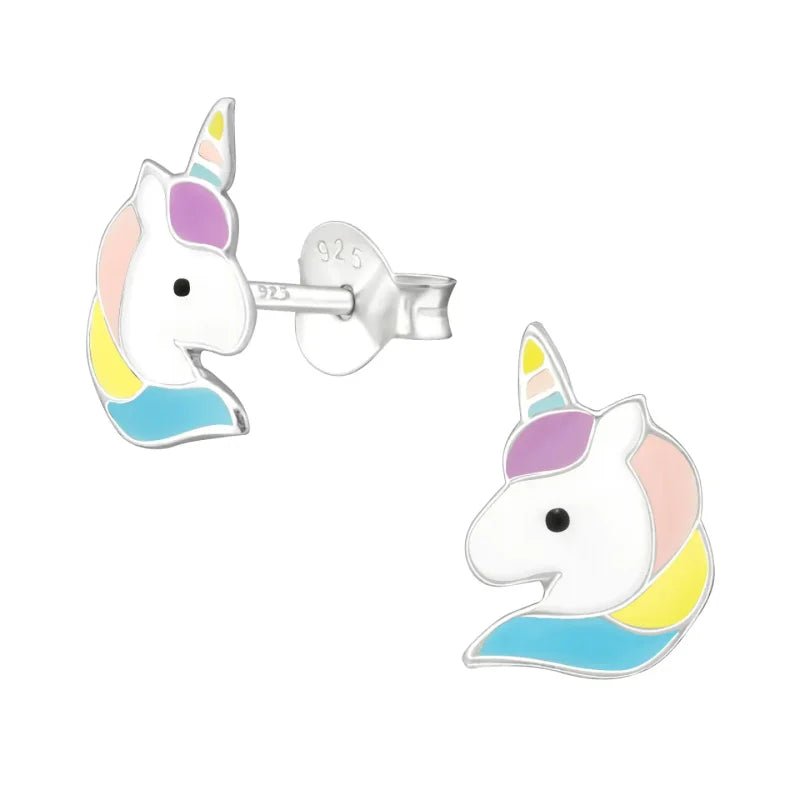 Unieke Zilveren Unicorn Oorbellen - Cadeautje Meisje -