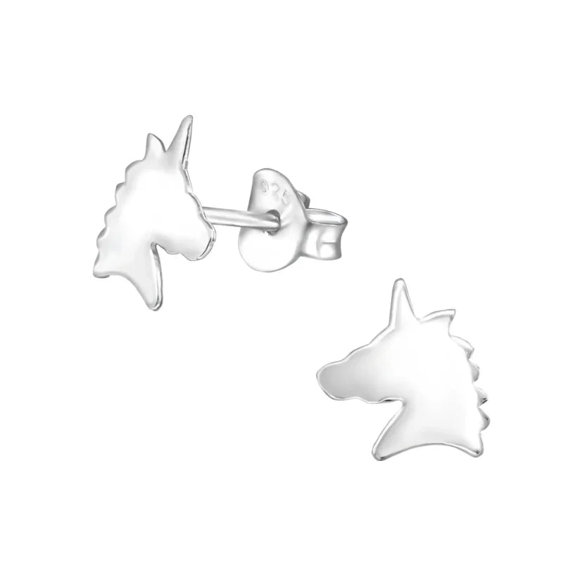 Unieke Zilveren Unicorn Oorbellen - Kinderoorbellen -