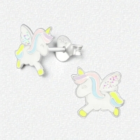 Zilveren Eenhoorn Oorbellen - Unicorn oorstekers -