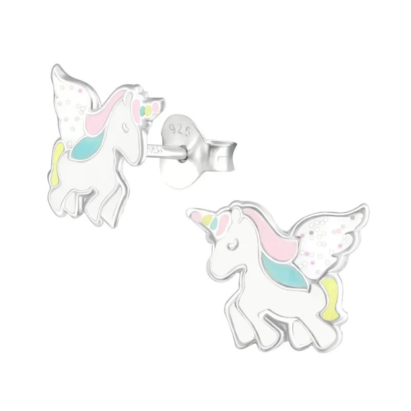 Zilveren Eenhoorn Kinderoorbellen - Unicorn Geschenk -