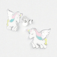 Zilveren Eenhoorn Kinderoorbellen - Unicorn Geschenk -