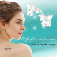 Zilveren Eenhoorn Kinderoorbellen - Unicorn Geschenk -