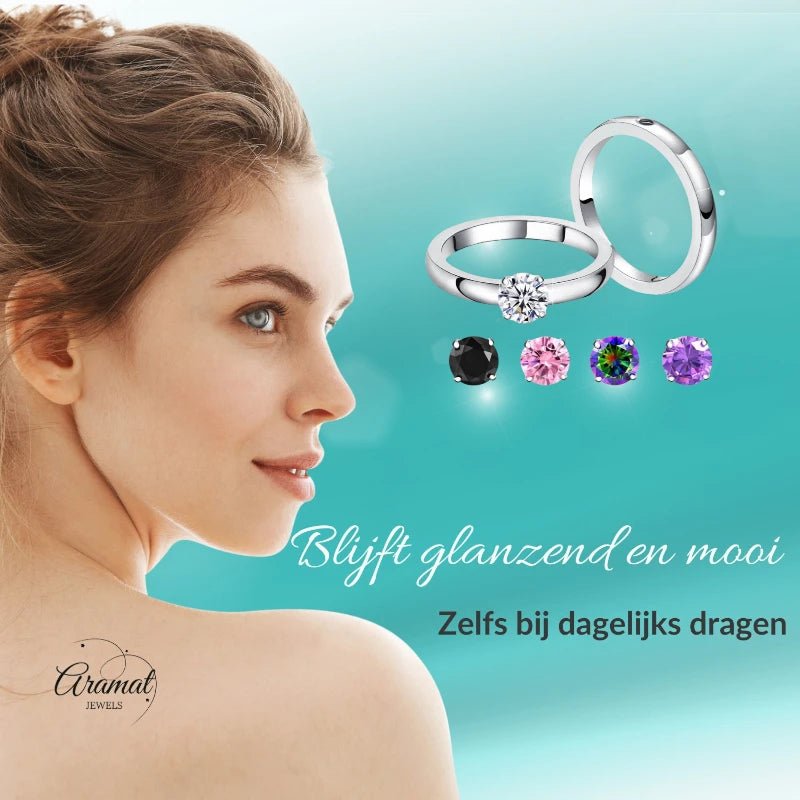 Solitaire Ring met Verwisselbare Steentjes - 16 -