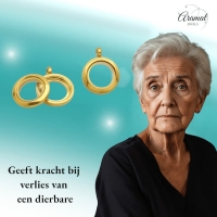 Goudkleurige RVS Ashanger Rond &acirc;&euro;&ldquo; 15mm Mini Gedenksieraad As of Haar - Goudkleur -