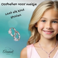 Stalen Oorringen met vierkante Zirkonia - Goudkleur -