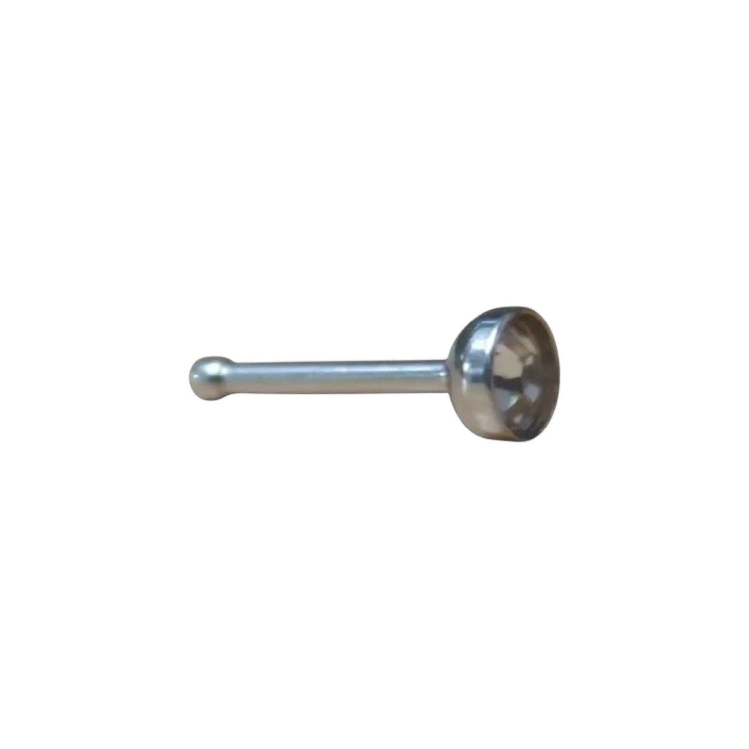 Stalen Neuspiercing met 2mm Kristalsteentje - Transparant - Dames
