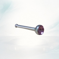 Stalen Neuspiercing met 2mm Kristalsteentje - Transparant - Dames