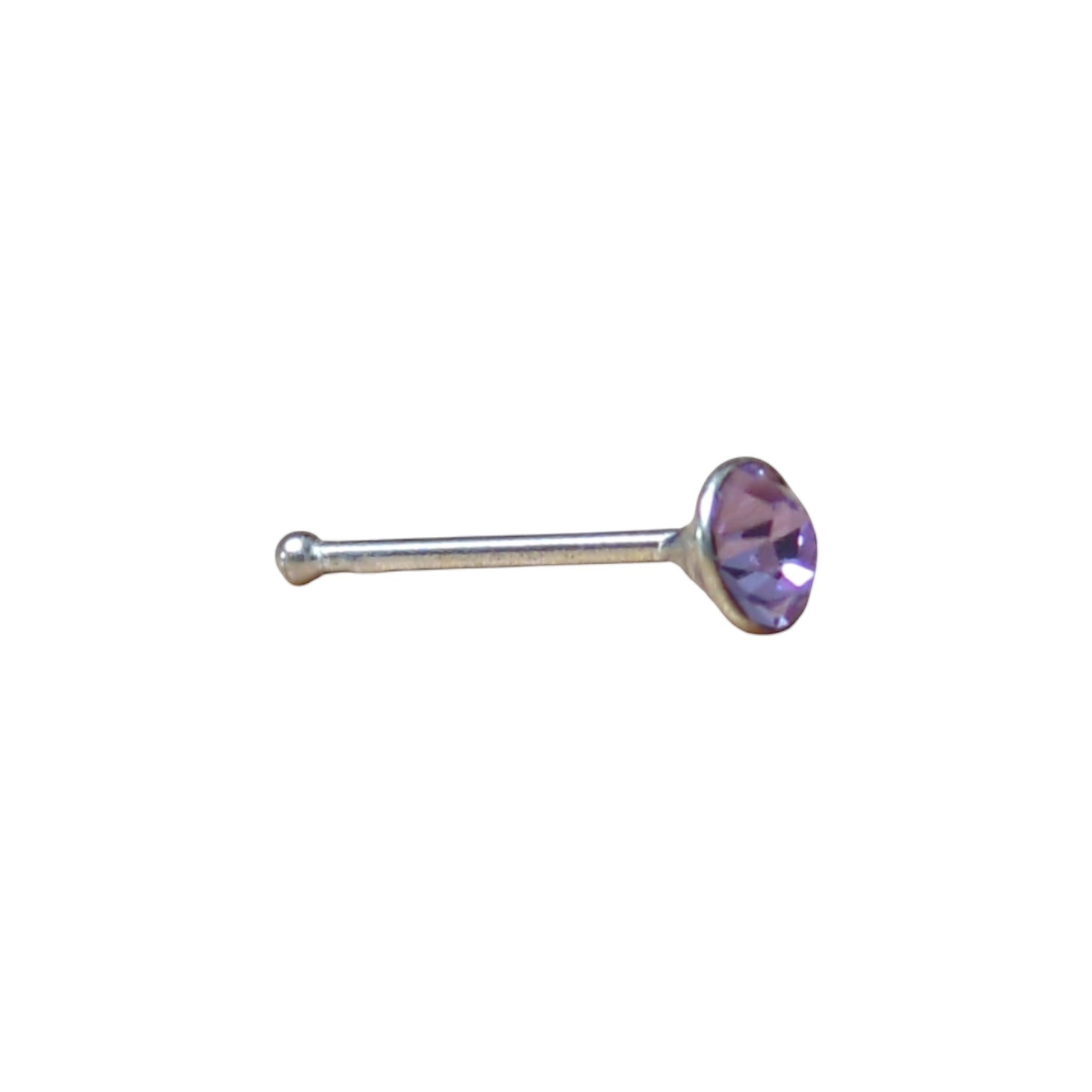 Neuspiercing met Kristal Steentje 2mm - Violet - Dames