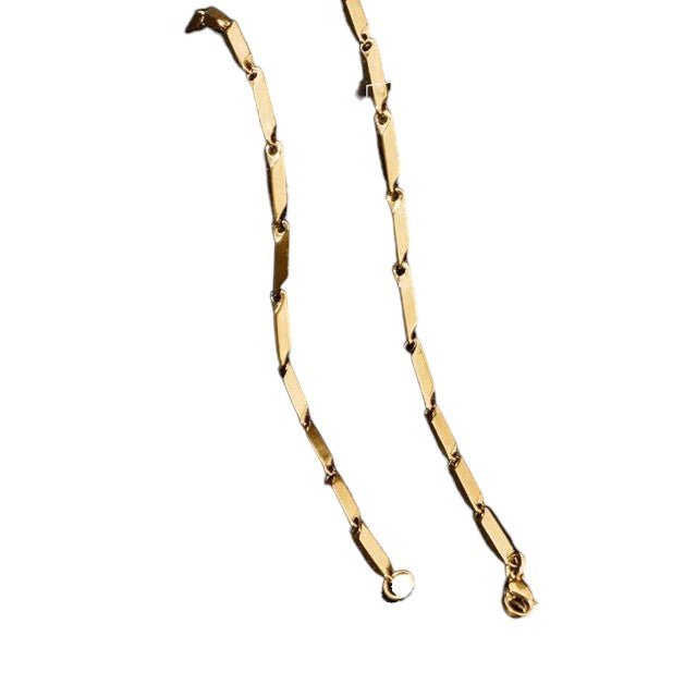 Bamboo Ketting in Goudkleurig Staal - 60cm - Heren