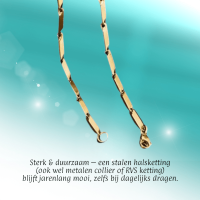 Bamboo Ketting in Goudkleurig Staal - 60cm - Heren