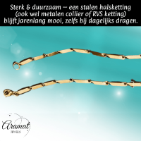Bamboo Ketting in Goudkleurig Staal - 60cm - Heren