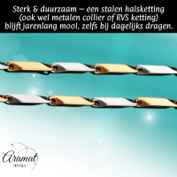 Bicolor Bamboo Ketting van Goud- en Zilverkleurig RVS &acirc;&euro;&ldquo;3mm Breed-60cm Lang - 60cm