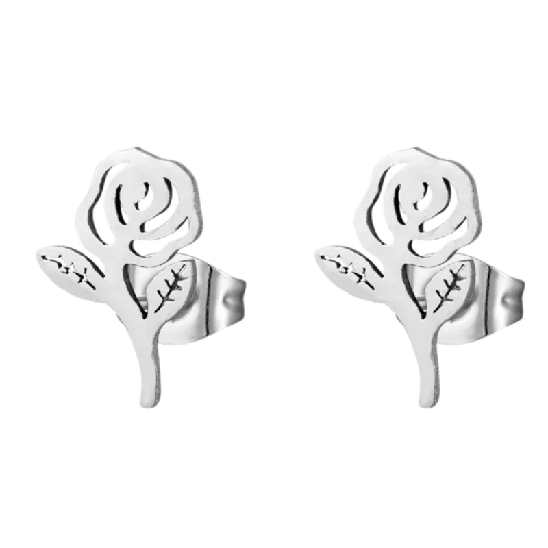 RVS Rozen Oorbellen 10x6mm &acirc;&euro;&ldquo; Stijlvol Bloemdesign - Goudkleur -