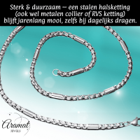 Stalen Jasseron Ketting met Staafjes man - 60cm / 3mm - Heren