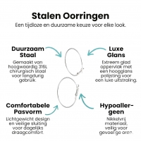 Zilverkleurige Oorringen metaal 40mm -