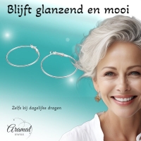 Zilverkleurige Oorringen metaal 40mm -