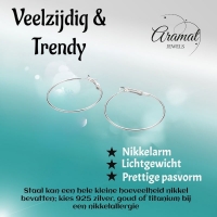 Zilverkleurige Oorringen metaal 40mm -