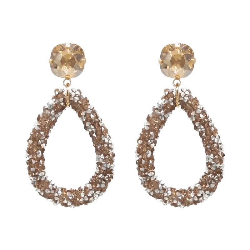 Elegante Druzy Oorbellen &acirc;&euro;&ldquo; Champagne &acirc;&euro;&ldquo; 58x30mm -