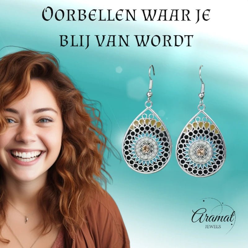 Prachtige 52x23mm Oorhangers met Druppelhanger en Emaille -