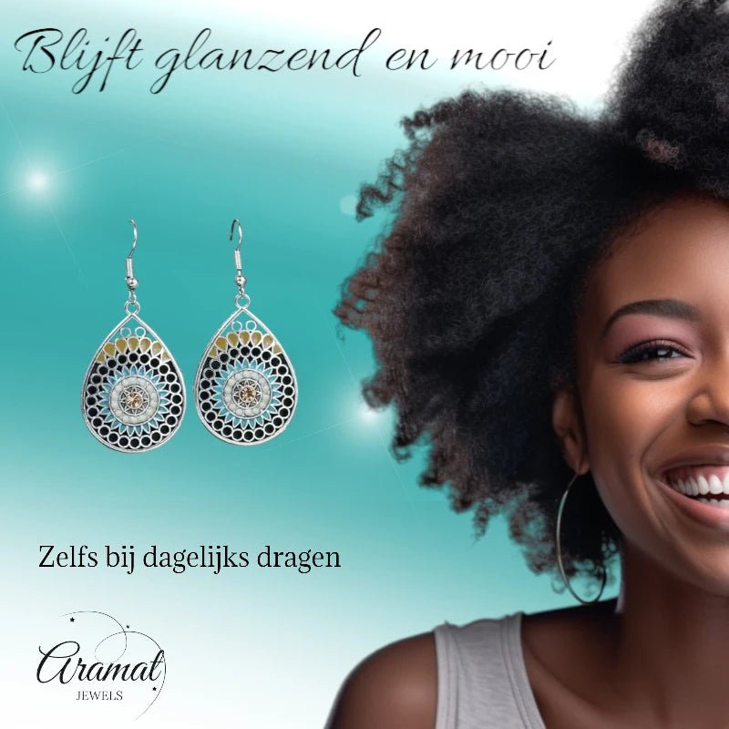 Prachtige 52x23mm Oorhangers met Druppelhanger en Emaille -