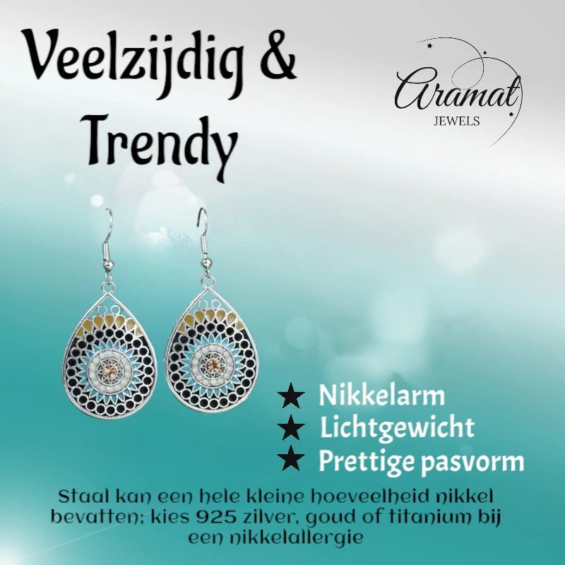 Prachtige 52x23mm Oorhangers met Druppelhanger en Emaille -