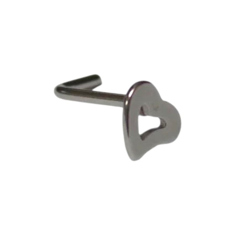 Elegante Stalen Neuspiercing met Open Hartje - Unisex
