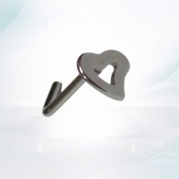 Elegante Stalen Neuspiercing met Open Hartje - Unisex