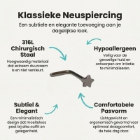 Stalen Neuspiercing met klein Sterretje - Unisex
