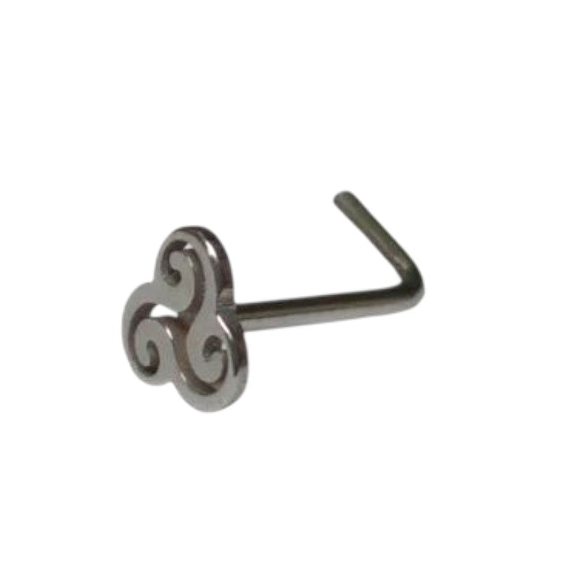 Gebogen Stalen Neuspiercing met Spiraal - Unisex
