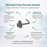 Gebogen Stalen Neuspiercing met Spiraal - Unisex