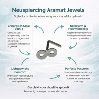 Elegant Stalen Neuspiercing met Infinity Teken - Unisex