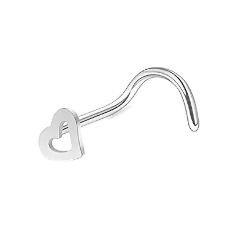 Stalen Neuspiercing met Open Hartje - Unisex