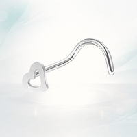 Stalen Neuspiercing met Open Hartje - Unisex