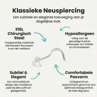 Stalen Neuspiercing met Open Hartje - Unisex