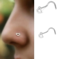 Stalen Neuspiercing met Open Hartje - Unisex