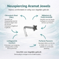 Stalen gebogen Neuspiercing met Sterretje - Unisex