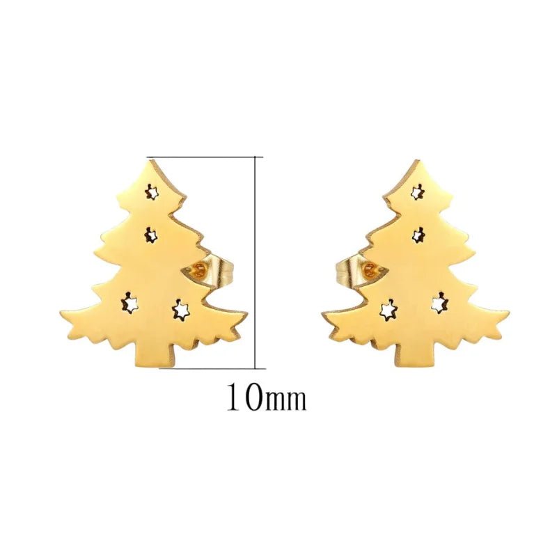 Kerst Oorbellen - Oorstekers In Kerstboomvorm - Goudkleur -