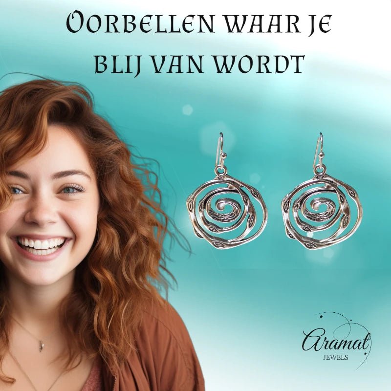 Spiraal Oorhangers - Zinklegering - 40mm -