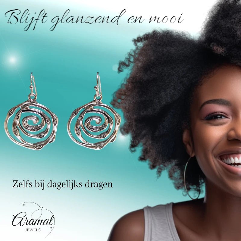 Spiraal Oorhangers - Zinklegering - 40mm -