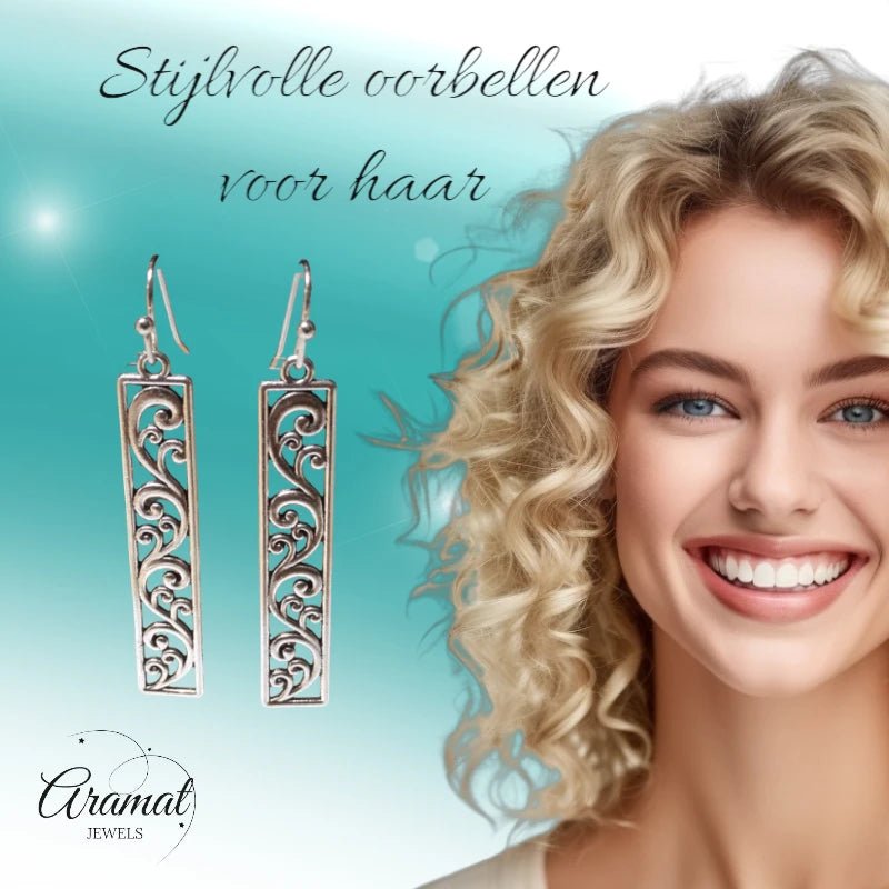 Dames Oorhangers Rechthoekige Bedel -