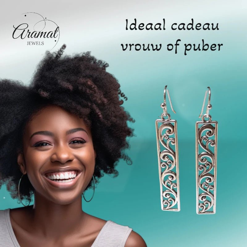 Dames Oorhangers Rechthoekige Bedel -